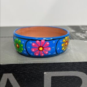 TALAVERA | Hand-Painted Floral Candle Holder - Blue